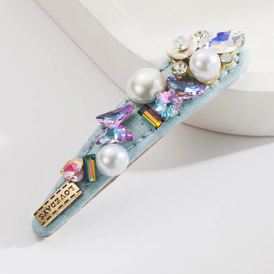 Elegant Women's Flower Butterfly Alloy Inlay Artificial Pearls Rhinestones Hair Clip