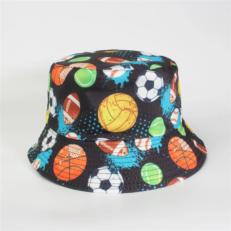 Double-Sided Fisherman Hat Women's Floral Print Sunshade Leaf Animal Cartoon Bucket Cap Spring Summer Elegant Casual Style