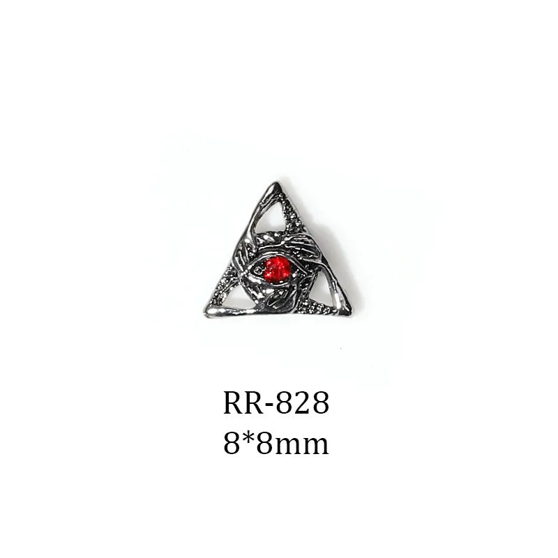 Halloween Dark Series Nail Ornament Three-Dimensional Diamond-Inlaid Cross Love Alloy Nail Accessories Wholesale