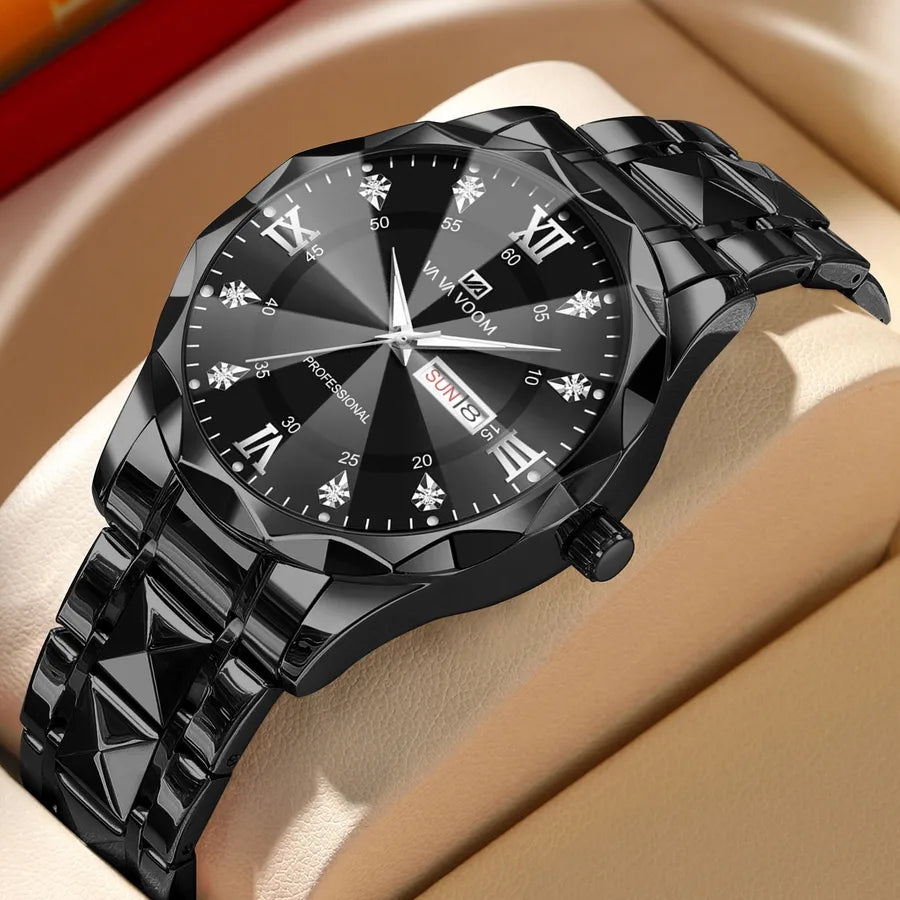 Business Geometric Butterfly Double Snap Quartz Men's Watches