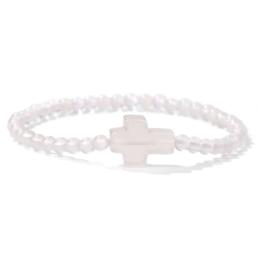 Simple Style Cross natural stone Crystal Bracelets In Bulk