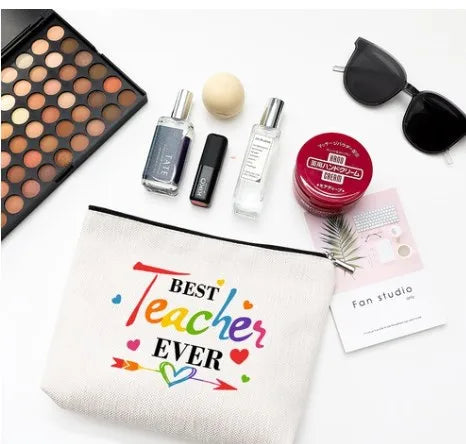 casual vacation cartoon cotton and linen storage bag makeup bags