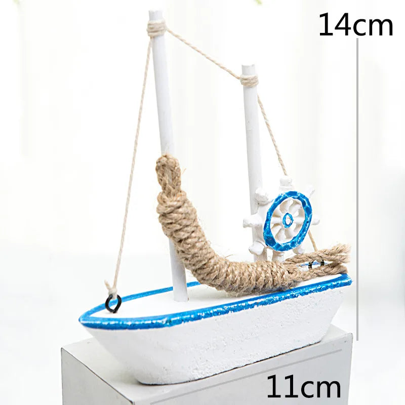 Marine Style Ship Wood Ornaments Artificial Decorations