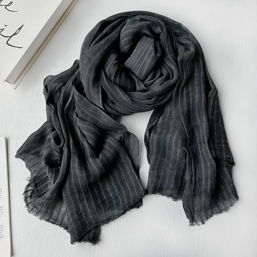 women's elegant gradient color cotton scarves & gloves