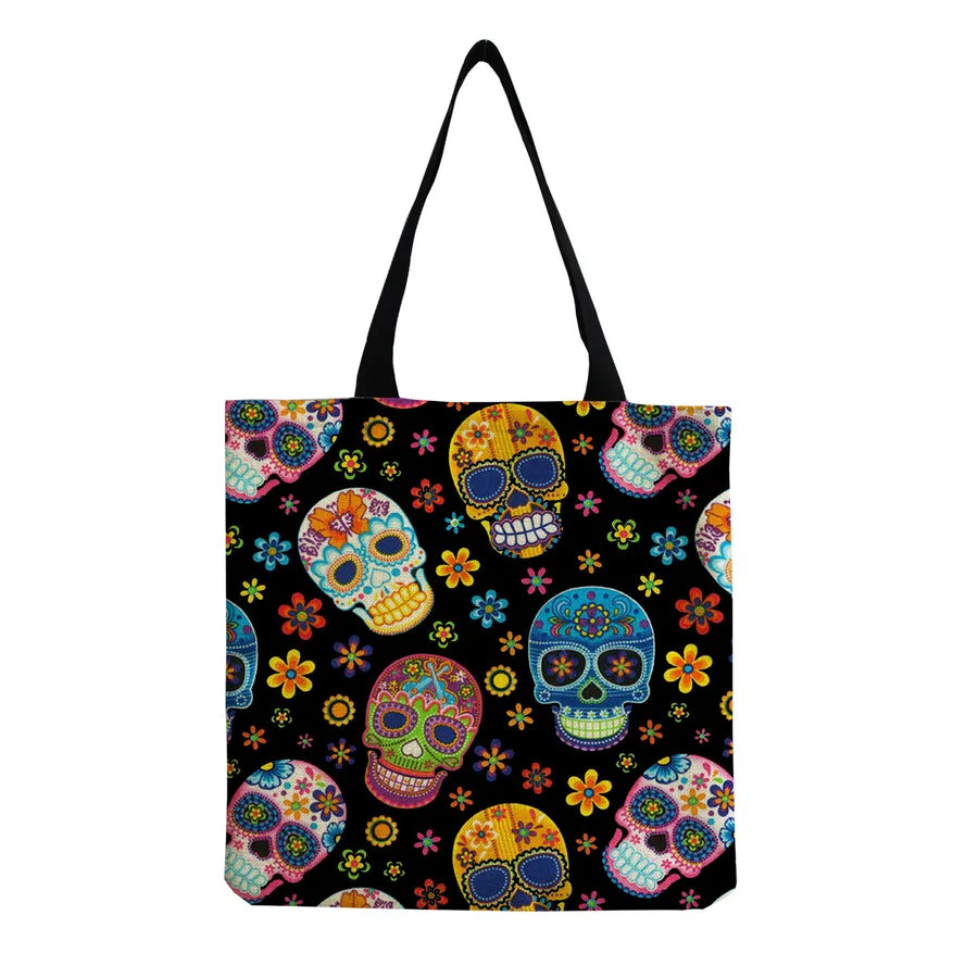 Unisex Casual Punk Skull Shopping bags