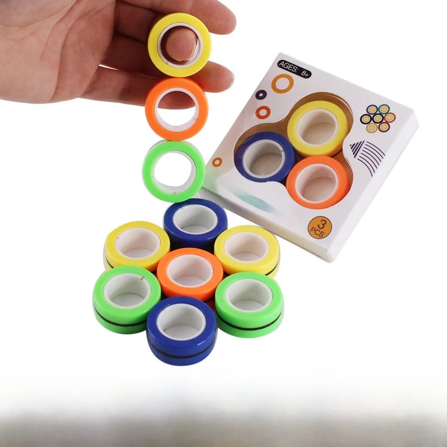 Spot wholesale fingertip gyro finger magnetic ring decompression toy magnetic ring gyro fingertip decompression magnetic