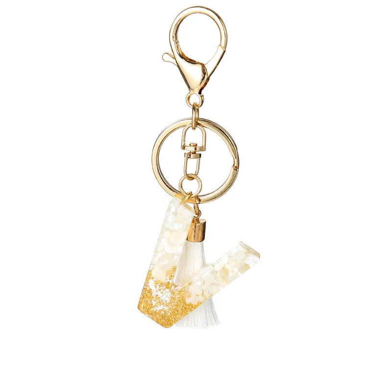 Elegant Letter Tassel Resin Unisex Unisex Keychain