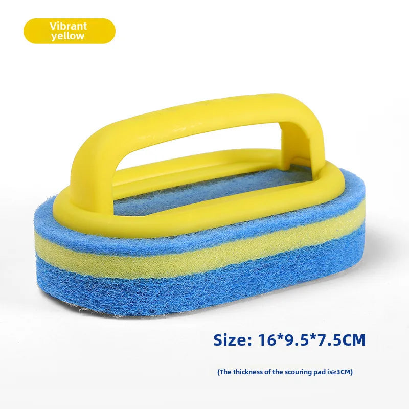 with handle cleaning brush sponge kitchen cleaning washing pan brush dishwashing brush sponge thickened wipe decontamination brush God