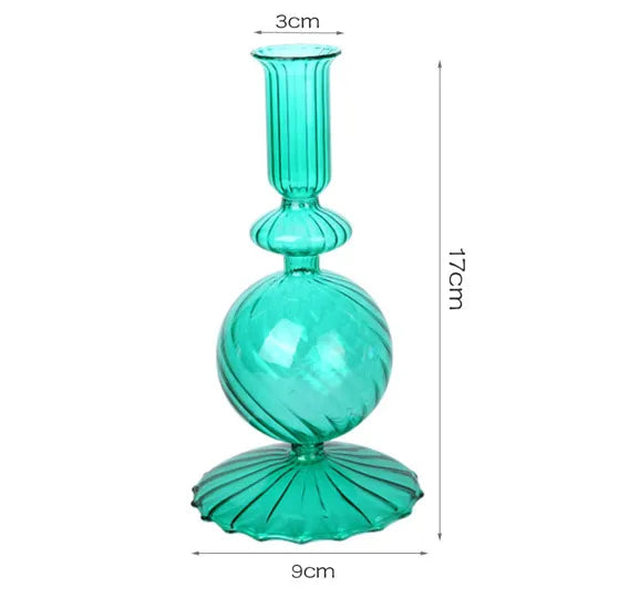 Artistic Geometric Glass candlestick Artificial Decorations