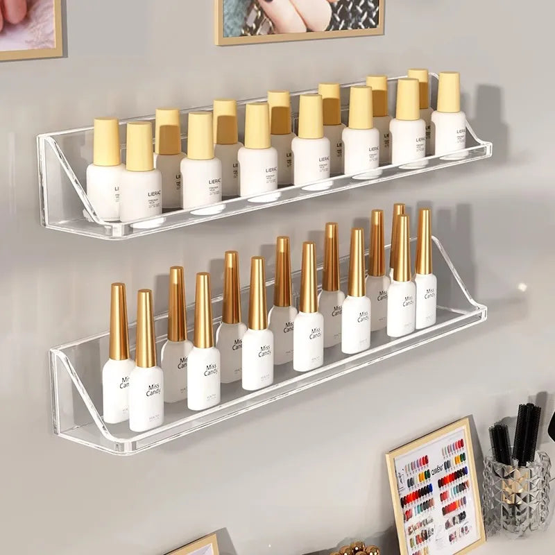 Nail Art Wall Storage Rack Punch-Free Wall Hanging Nail Art Plate Wall Decoration Acrylic Nail Polish Adhesive Display Rack