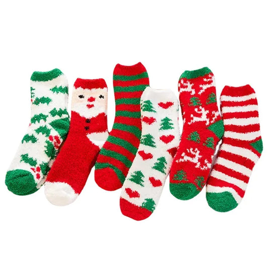 Christmas Christmas Women's Cartoon Polyester Jacquard Crew Socks A Pair