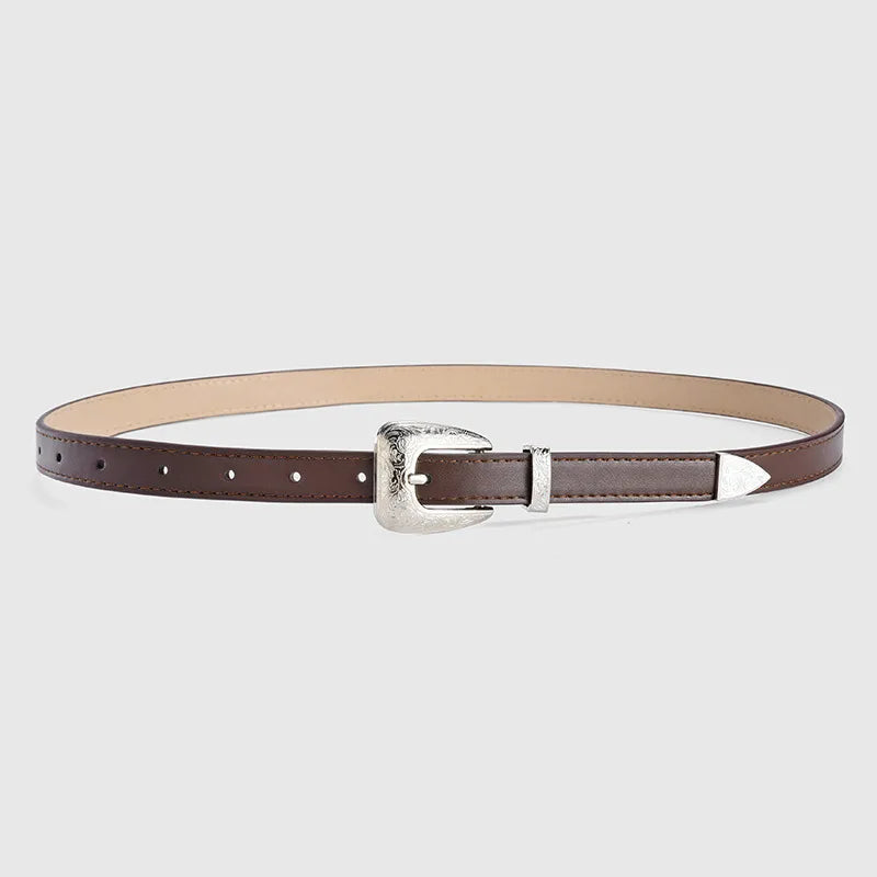 Basic Modern Style Solid Color Pu Leather Alloy Women's Leather Belts