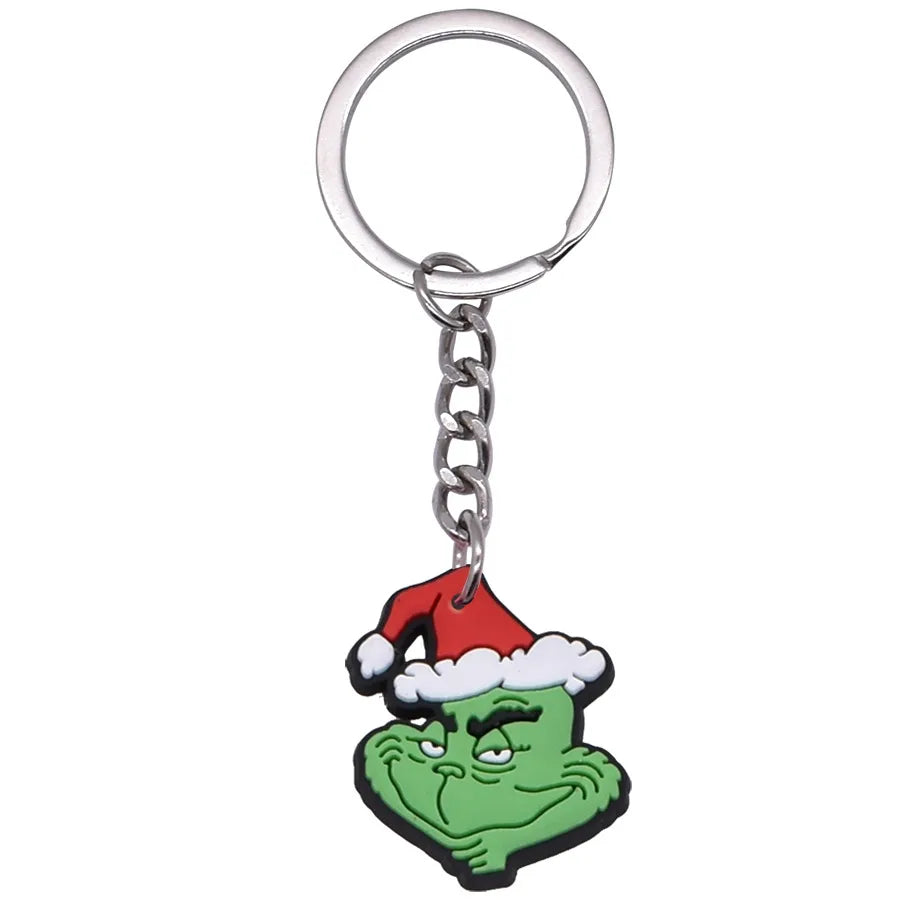 Cartoon Style Cartoon Character Christmas Hat Christmas Socks PVC Metal Christmas Women's Bag Pendant Keychain