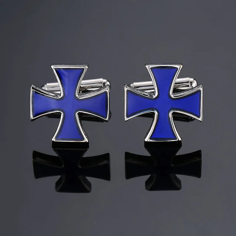 business geometric copper plating men's cufflinks