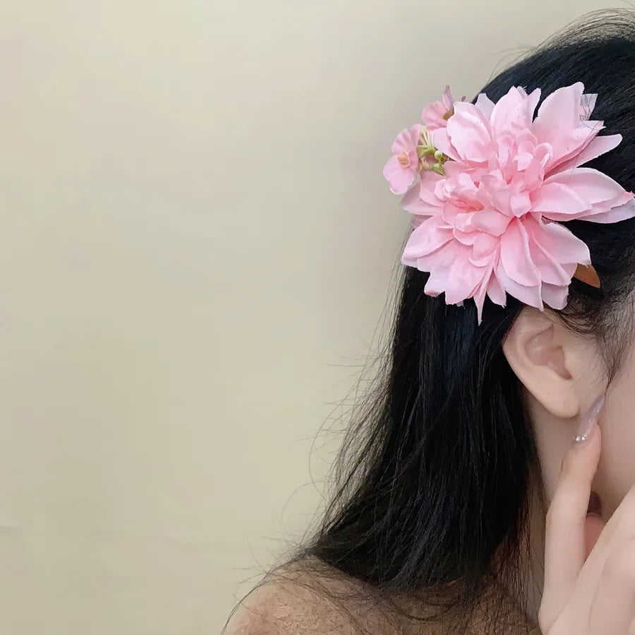 Super Fairy Artificial Flower Butterfly Flower Tassel Grip Female Sweet Style Unique and Exquisite Barrettes Ins All-Match Hair Accessories Fashion