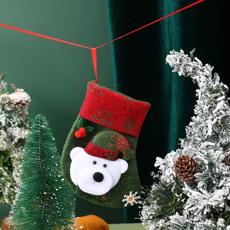 Christmas Cartoon Style Santa Claus Elk Holiday Festival Hanging Ornaments Decorative Props