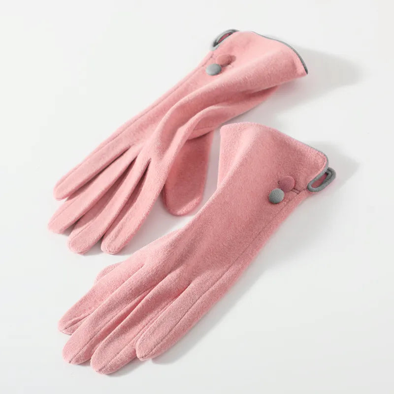 women's fashion solid color velvet polyester gloves 1 pair