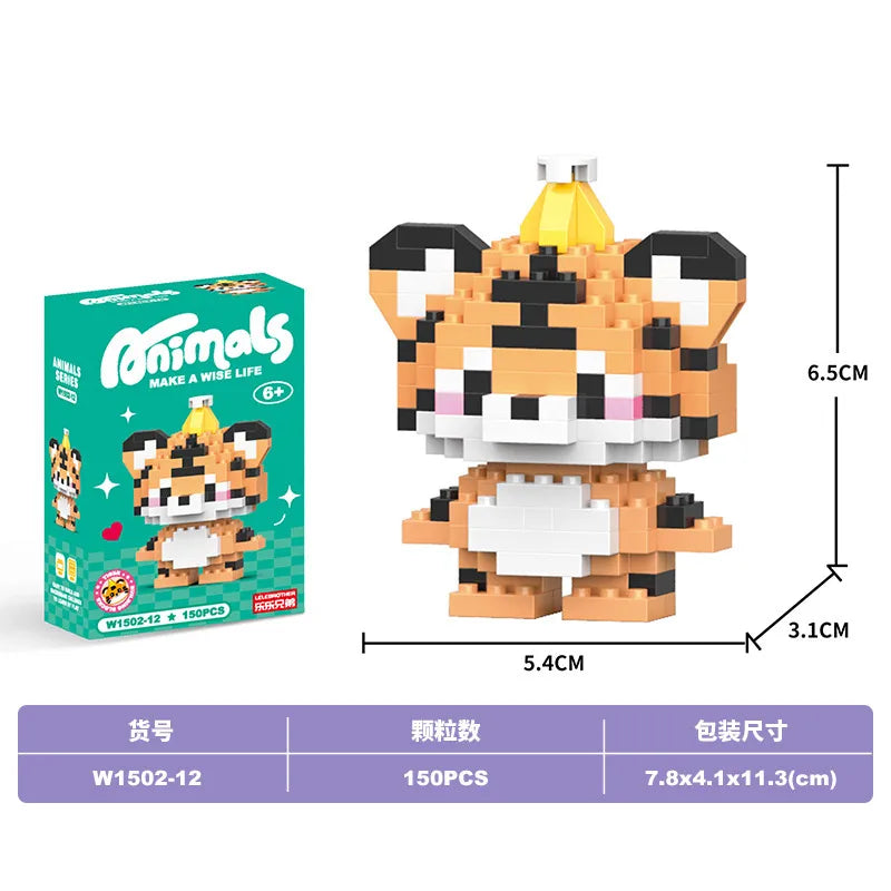 Children Unisex Animal Cartoon Plastic Building Toys