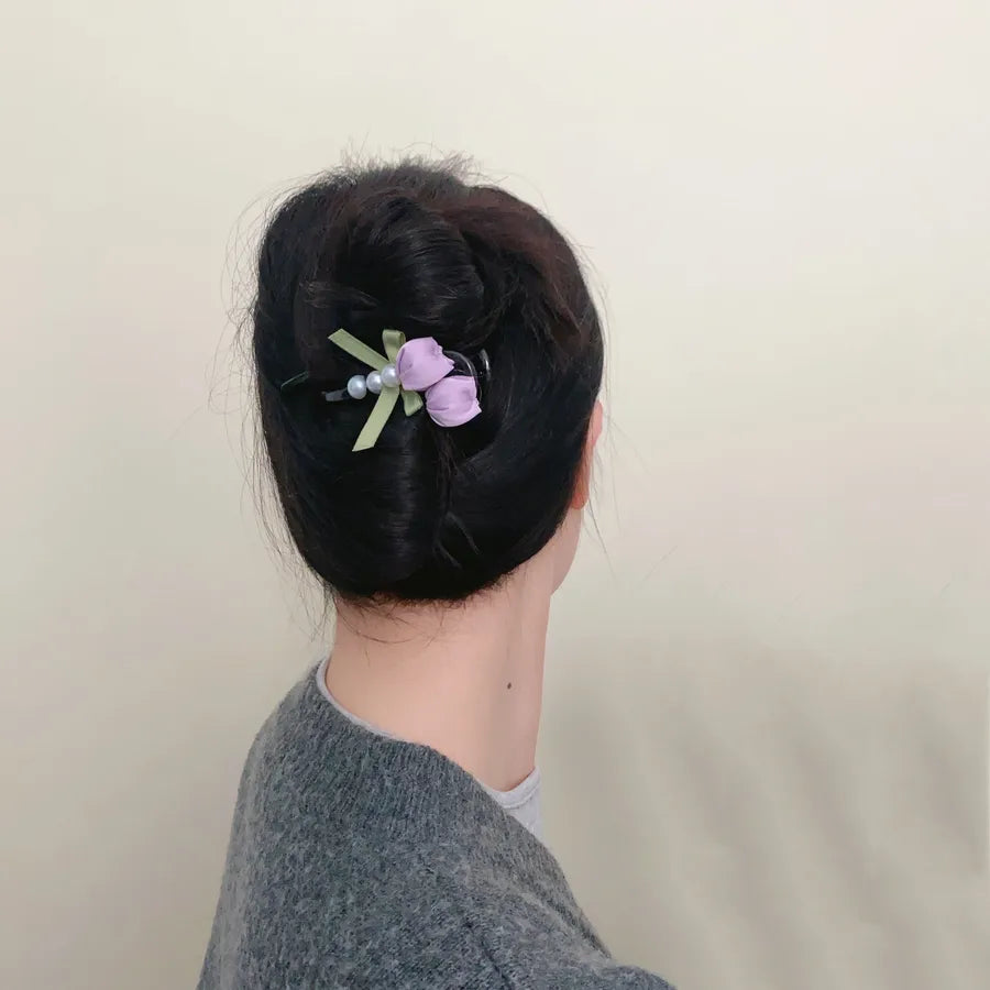 Super Fairy Artificial Flower Butterfly Flower Tassel Grip Female Sweet Style Unique and Exquisite Barrettes Ins All-Match Hair Accessories Fashion