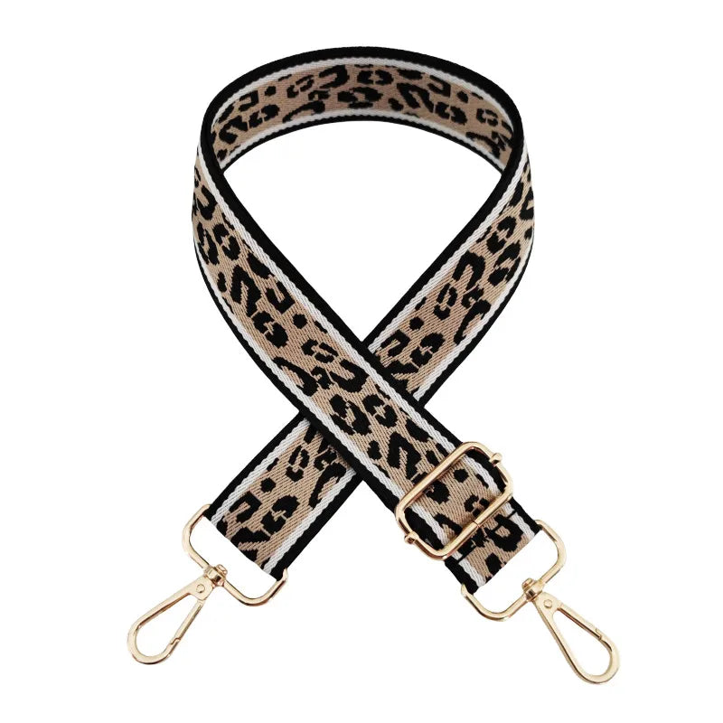 polyester cotton leopard bag strap
