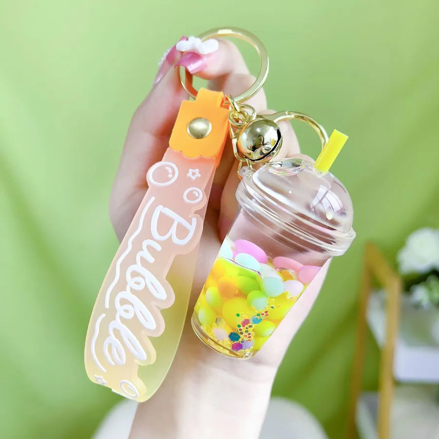 Acrylic Keychain Cute Sandflow Bottle Bag Pendant Toy Christmas Valentine Wedding Graduation Birthday Gift Keyring Decoration
