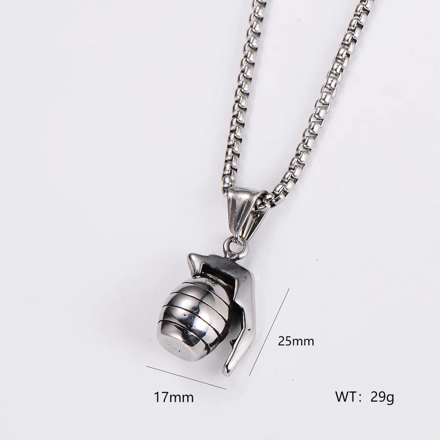 Wholesale Jewelry Retro Punk Round 304 Stainless Steel Pendant Necklace box chain