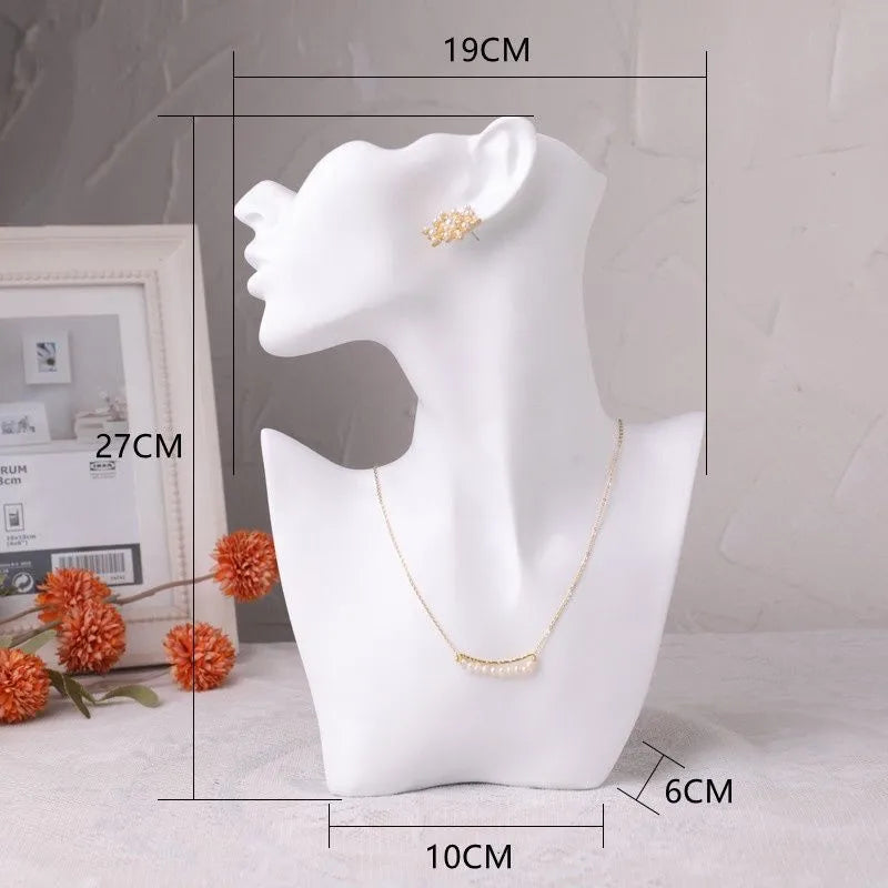 Resin Portrait Necklace Earring Jewelry Creative Accessory Display Stand Side Body Model Jewelry Props Nordic Style Spray Paint