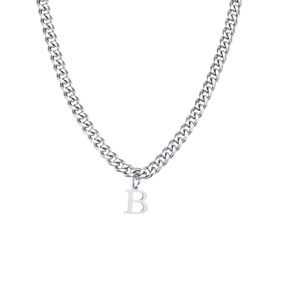 Simple Style Classic Style Letter 304 Stainless Steel Polishing Men's Pendant Necklace Men Pendant Necklaces