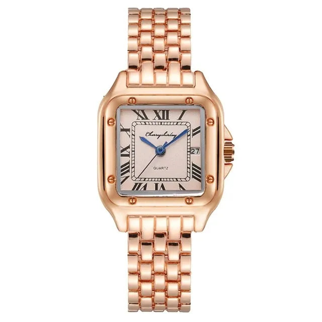 Casual Solid Color Single Folding Buckle Quartz Women's Watches