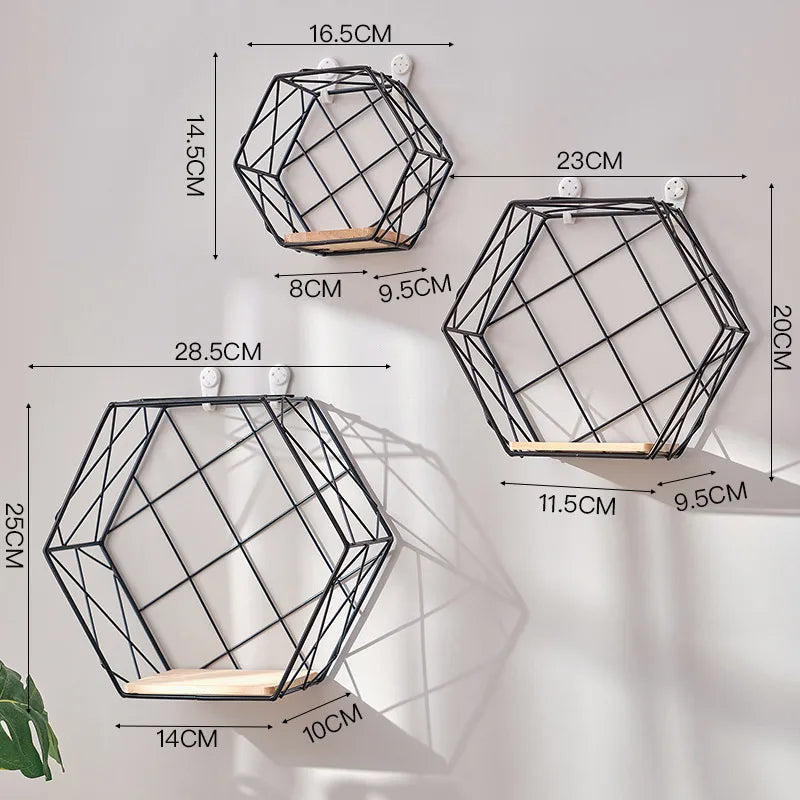 Nordic style living room wall storage rack creative home wall hanging room bedroom wall decoration storage rack