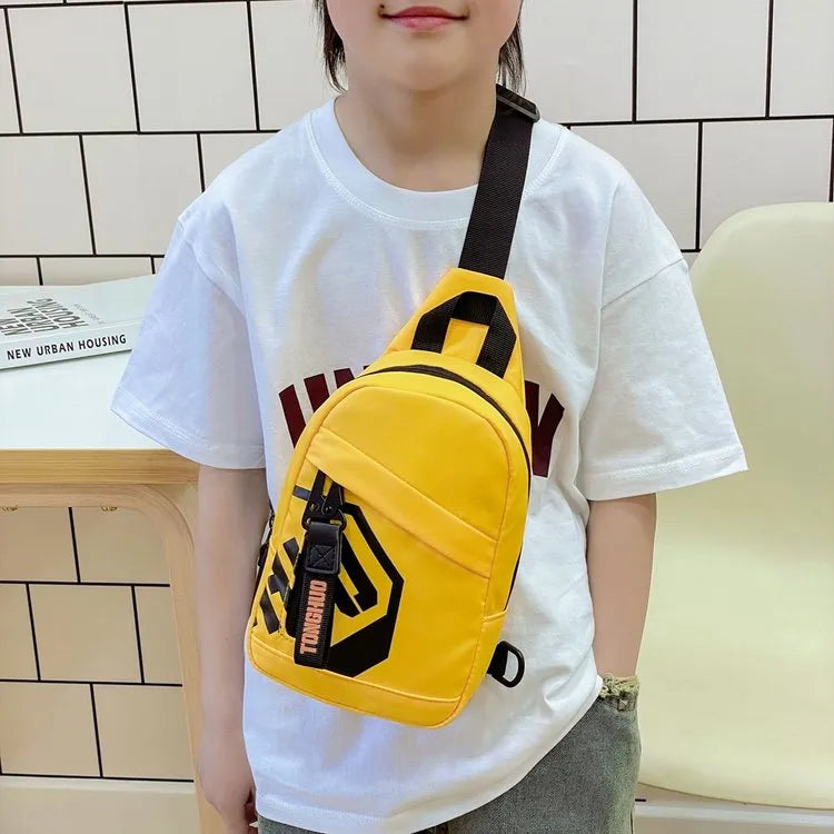 Kid'S Nylon Geometric Streetwear Oval Zipper Fanny Pack