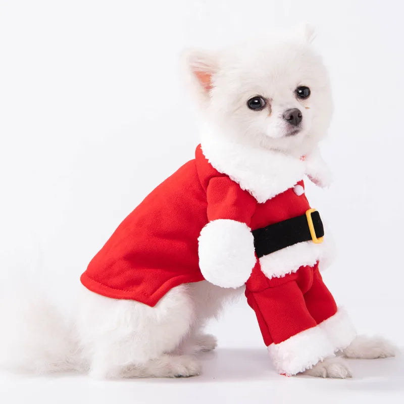 Cute Polyester Christmas Animal Santa Claus Pet Clothing
