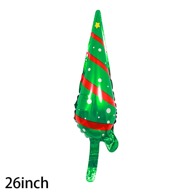 Christmas Santa Claus Gift Box Snowman Aluminum Film Party Balloons