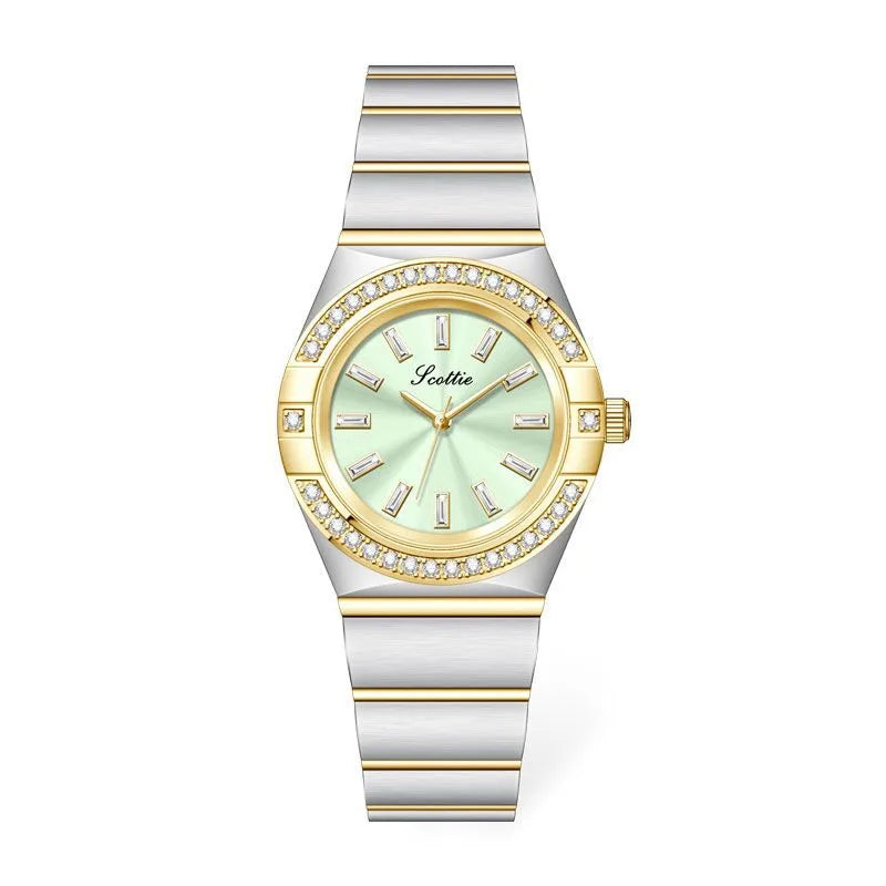 Casual Elegant Glam Round Rectangle Butterfly Double Snap Quartz Watch