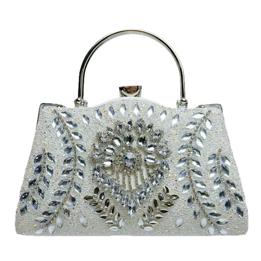 New Large Capacity Women's Diamond Embedded Handbag Evening Bag Single Shoulder Slant Cross Handbag Fashionable Box Shape