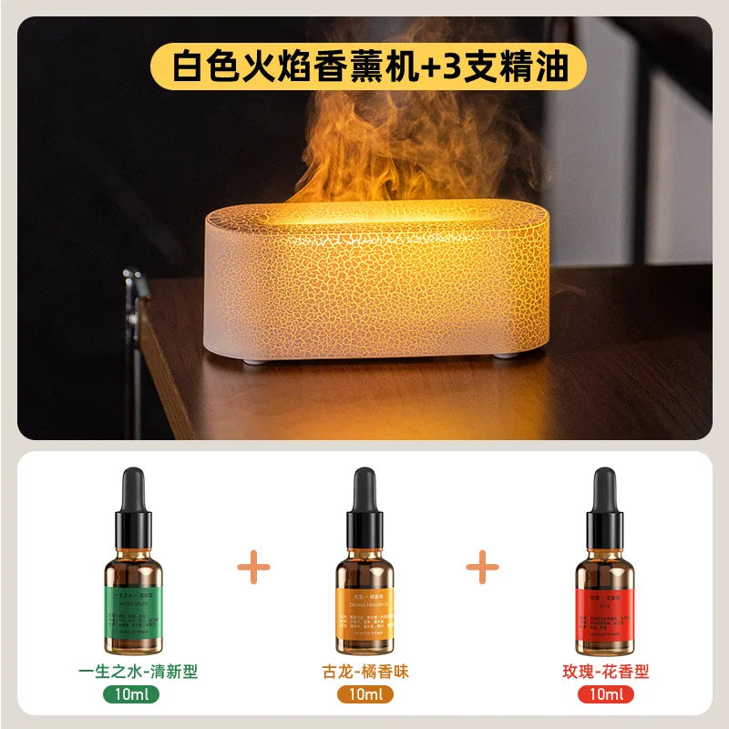 colorful 3d simulation flame aromatherapy Machine usb home office atmosphere air humidifying flame humidifier