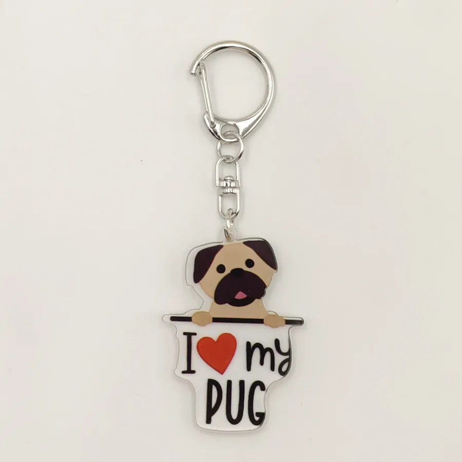 Ethnic Style Simple Style Letter Dog Arylic Unisex Keychain