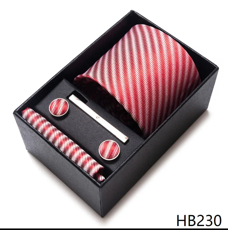 simple style geometric solid color polyester yarn men's cufflinks lavalier tie