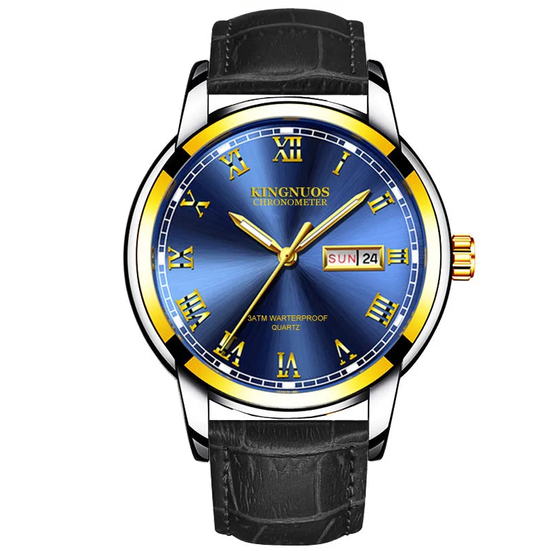 casual solid color double side snaps quartz men's watches