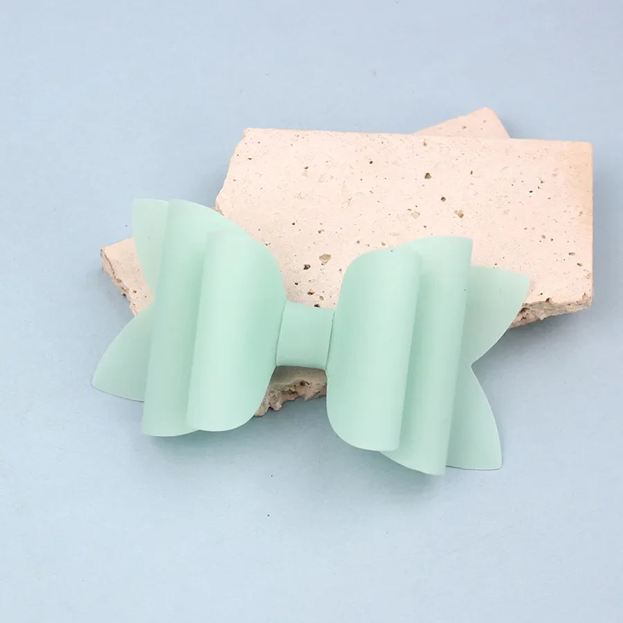 New Summer Fresh Pvc Bow Hairpin Candy Color Bow Hairpin Simple and Versatile