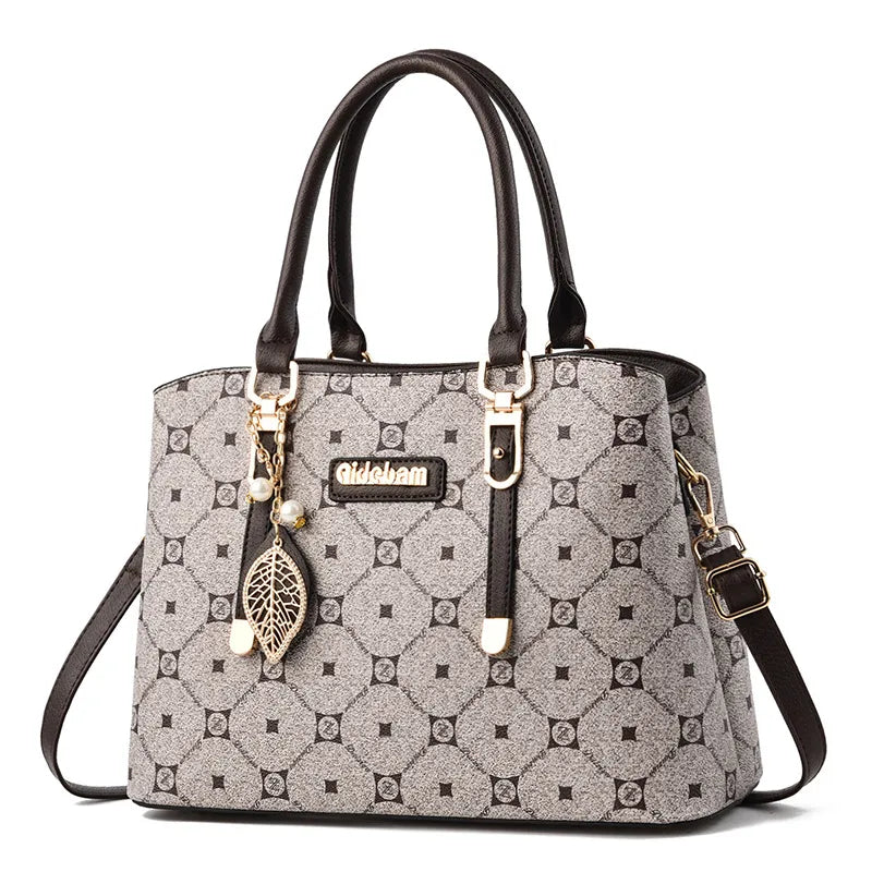 Women's Medium Pu Leather Lattice Vintage Style Square Zipper Handbag