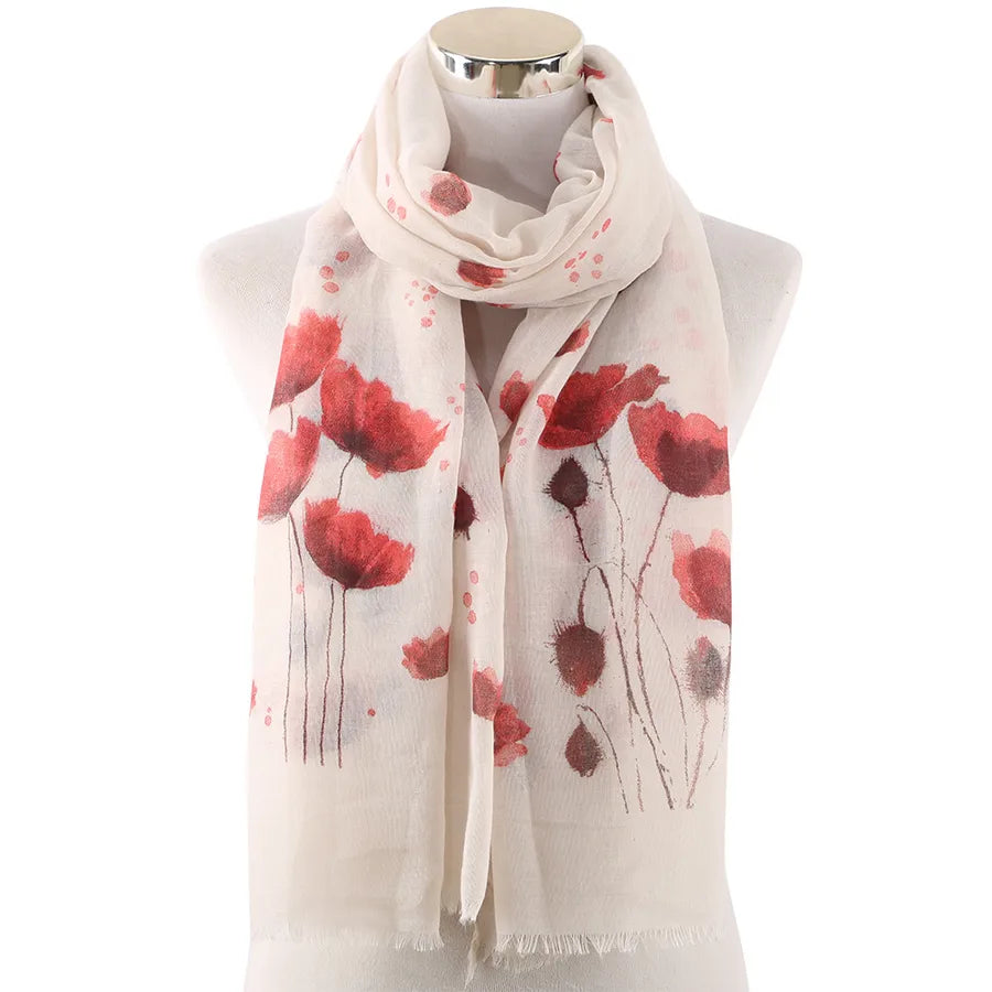 women's streetwear flower polyester printing scarf
