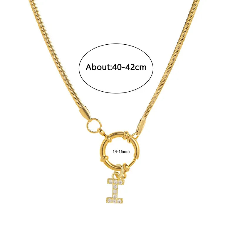 Wholesale Jewelry Vacation Classic Style Pentagram Letter 302 Stainless Steel 18K Gold Plated snake chain Pendant Necklace