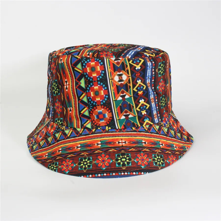 Double-Sided Fisherman Hat Women's Floral Print Sunshade Leaf Animal Cartoon Bucket Cap Spring Summer Elegant Casual Style