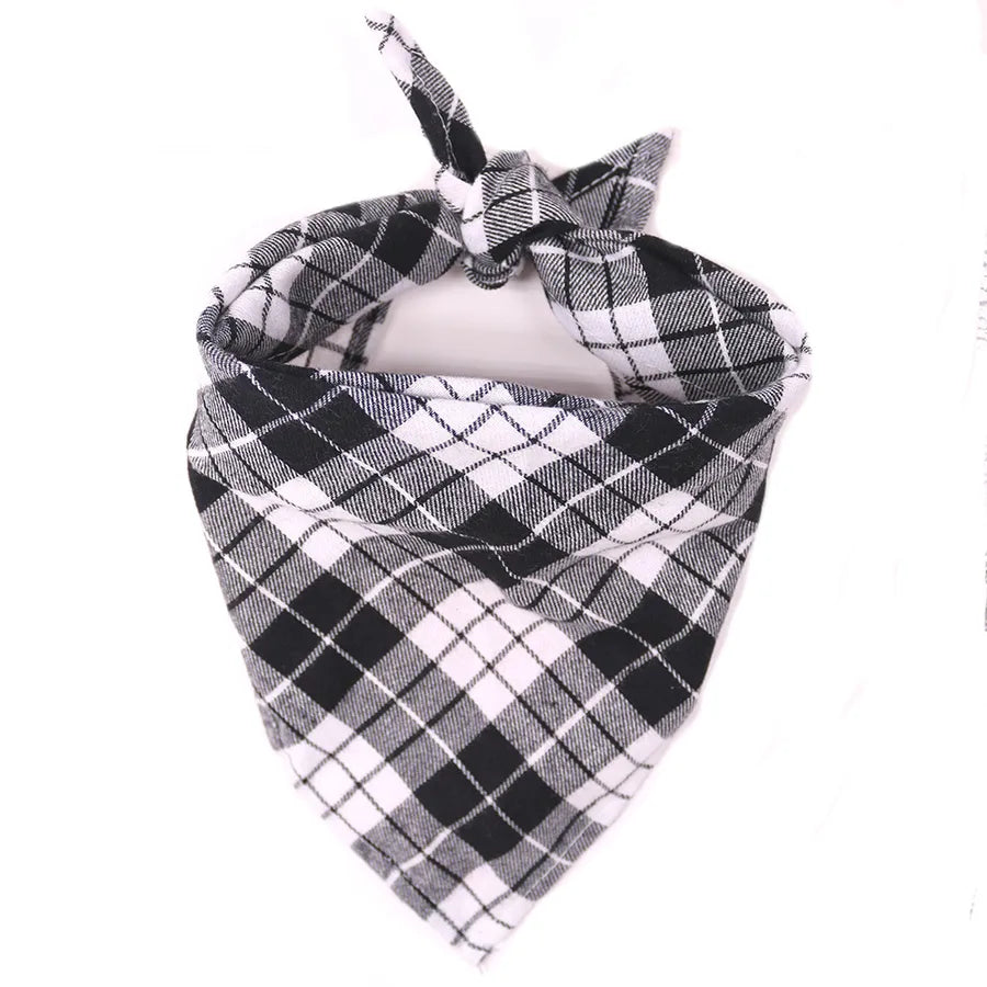 retro cotton christmas lattice pet saliva towel