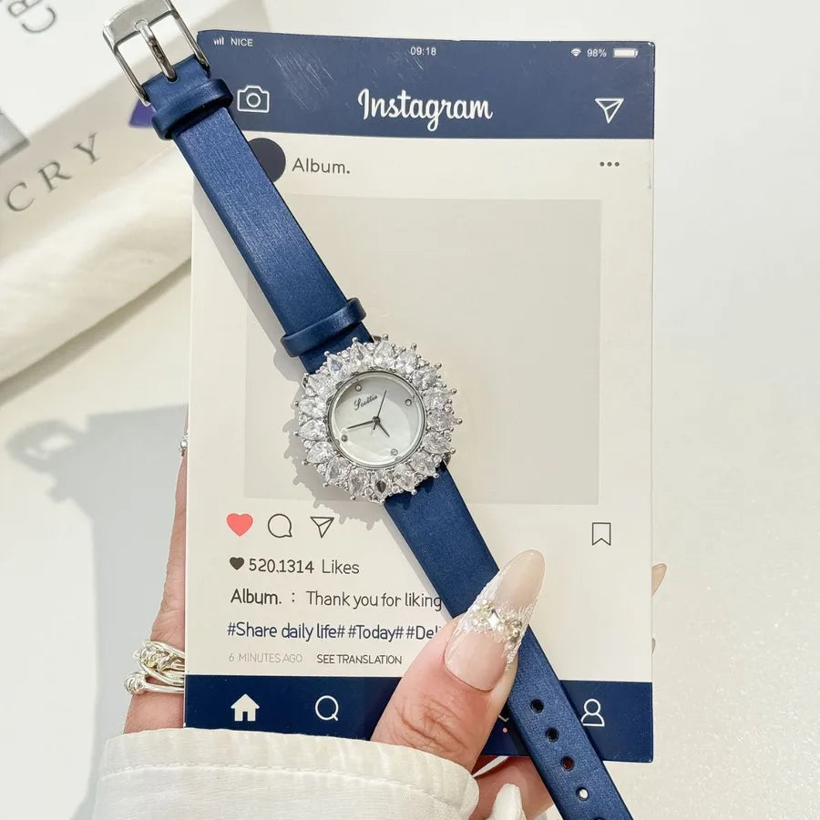 Luxurious Vintage Jewelry Scottie9745 Women's Watch Sunflower Design Wheat Ear Strap High Quality Quartz Movement Fashionable Style