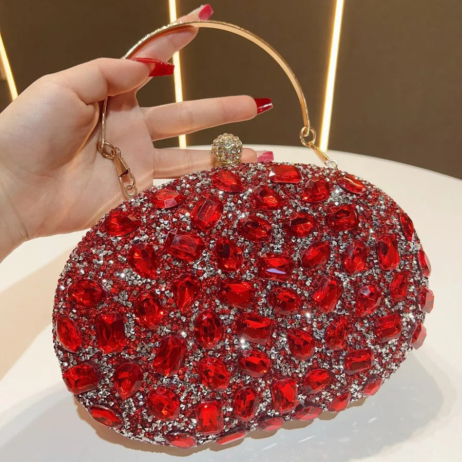 Fashionable Diamond Embedded Evening Bag Women's Clutch Shoulder Crossbody Bag Elegant Dinner Party Handbag Stylish Wallet