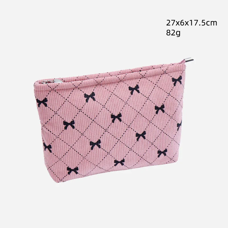 Cute Bow Knot Cotton Square Makeup Bags & Storage