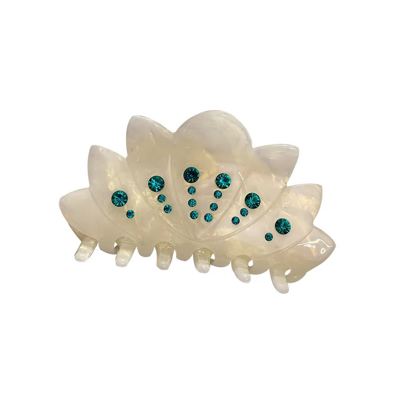 Dove Acetate Board Diamond Embedded Hair Clip New Style Top Bun Shark Clamp Women's Luxury Feeling Hair Accessories