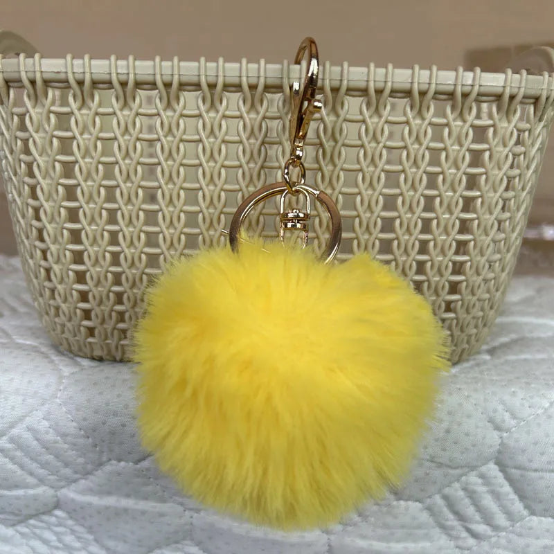 korean style hairball alloy women's bag pendant keychain